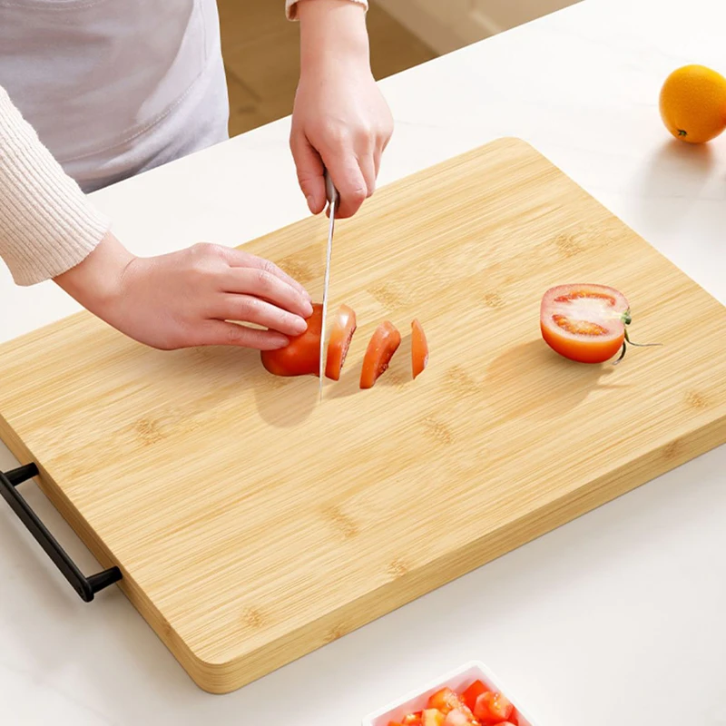 Bamboo Board BBQ Portable Bbq Accessories Outdoor Camping Wooden Table Top Dish Food d Tray Double-Sided Bamboo Cutting Board