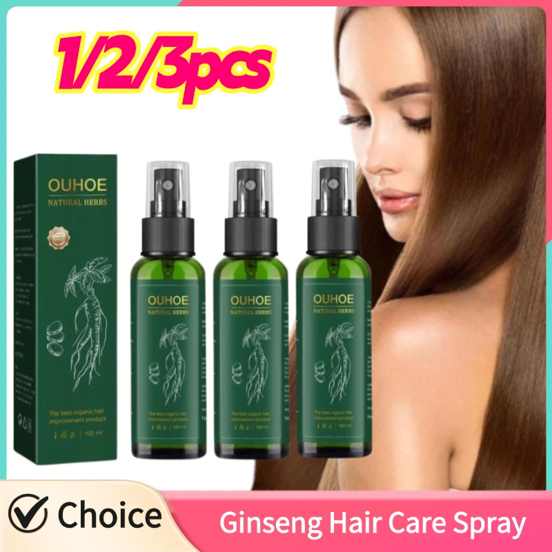 

1/2/3pcs Ginseng Hair Serum For Men Women Nourishes Scalp Strengthen Root Repair Damaged Hair Care Spray