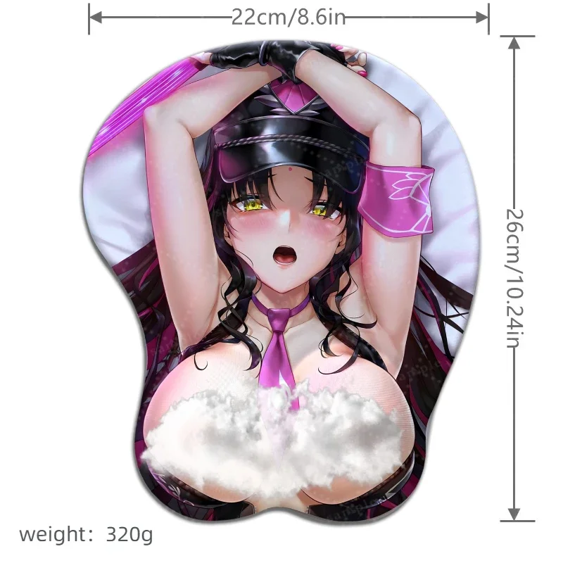 

Blister Packed NFSW Fate Esshouin Kiara Chest Mouse Pad Hentai Anime Desk Mat Gamer Special Wristband with 3d Nipples