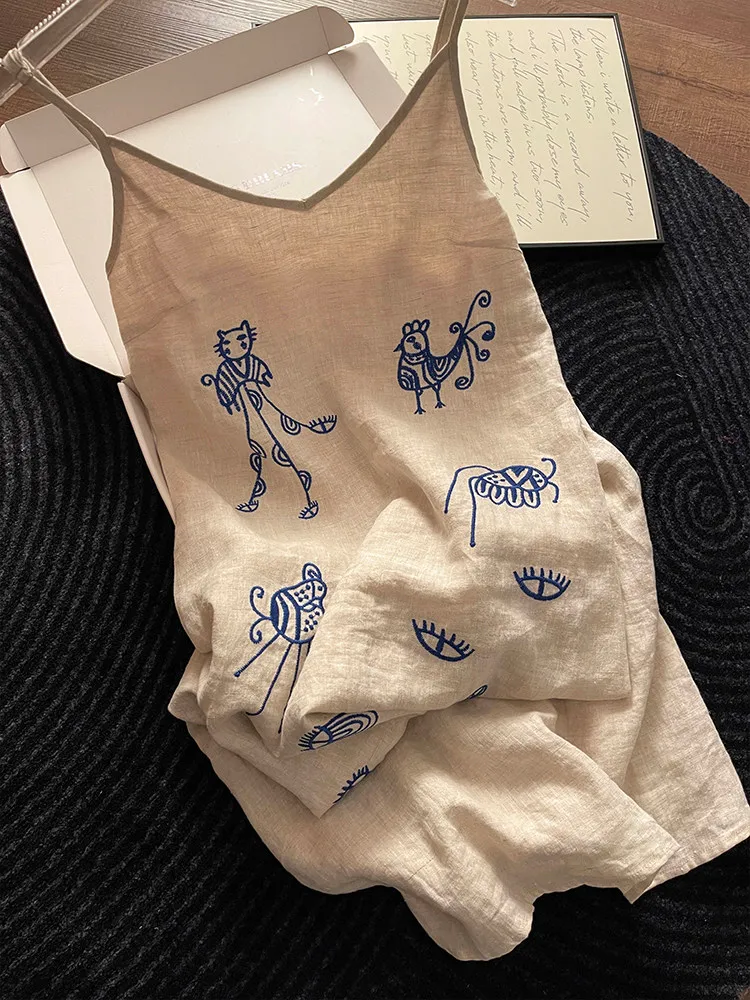 

Women's V-Neck Cotton Blend Sleepwear Loose Fit Dress Nightgown Home Clothes Summer Cool Feeling Strapless Leisure Fashion J178