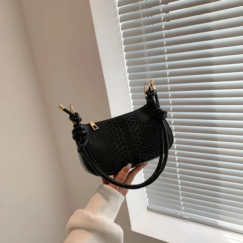 2023 New Fashion Women\'s Bag Crocodile Pattern Handbag One Shoulder Commuter Underarm Bag Colorful Female Bag