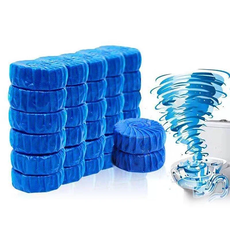 

Blue Auto Flush Toilet Cleaner Tablets Bulk Long Lasting Bubble Freshener Discs For Bathroom Restroom WC Hygiene Maintenance