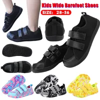 Kids Wide Barefoot Shoes Minimalist Mesh Sneakers Lightweight Casual Walking Shoes Non Slip Hook and Loop Sneakers for Boys Girl