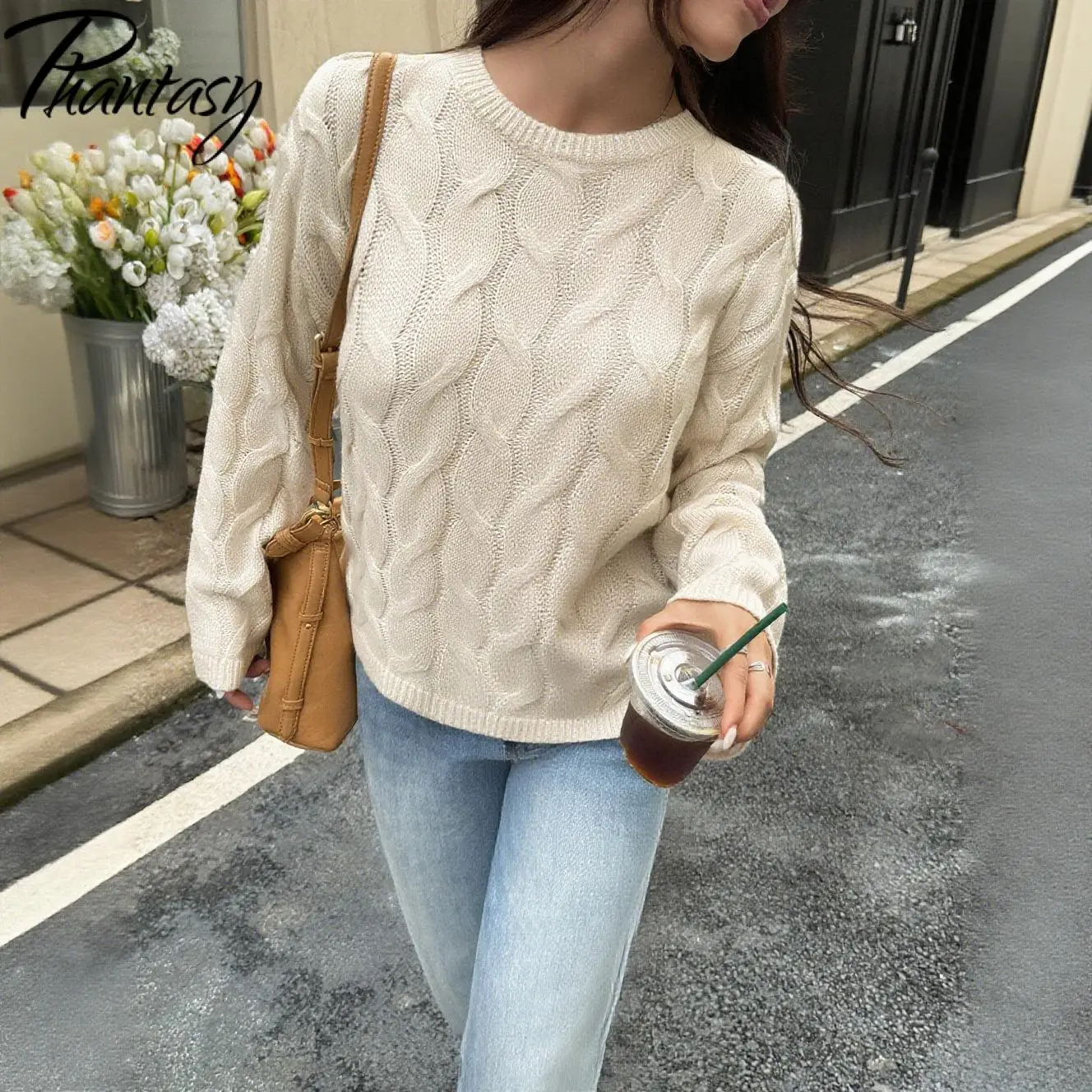 Phantasy Freizeit Einfache Lange Ärmel Einfarbig Weste Pullover frauen Kleidung 2025, Herbst Winter Pullover Vintage Kleidung