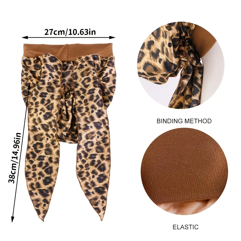 قطعتان من قبعة الحجاب النسائية المطبوعة من الساتان - قبعة نوم مرنة واسعة الحواف #6