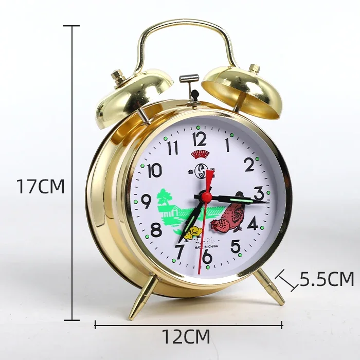 Luxury Vintage Alarm Clock Watch Mechanical Manual Clockwork Creative Gold Retro Desk Clock Metal Movement Table Clocks Gift