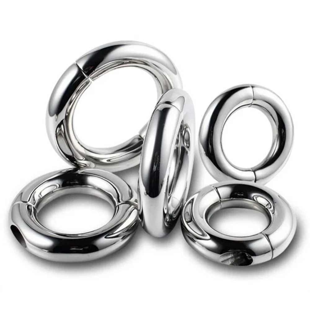 Stainless Steel Penis Ring Reusable Metal Semen Cock Ring Penis Enlargement Ball Stretcher Delayed Ejaculation Sex Tool For Men