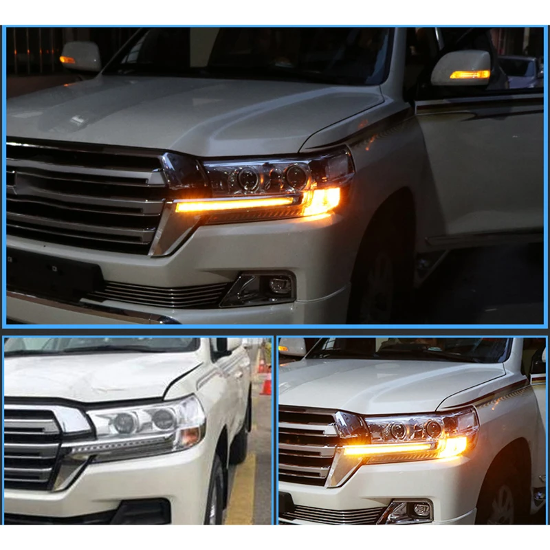 

Car Front Grille LED Dynamic Turn Signal Light Daytime Running Lights for Toyota Land Cruiser 200 FJ200 LC200 2016-2018