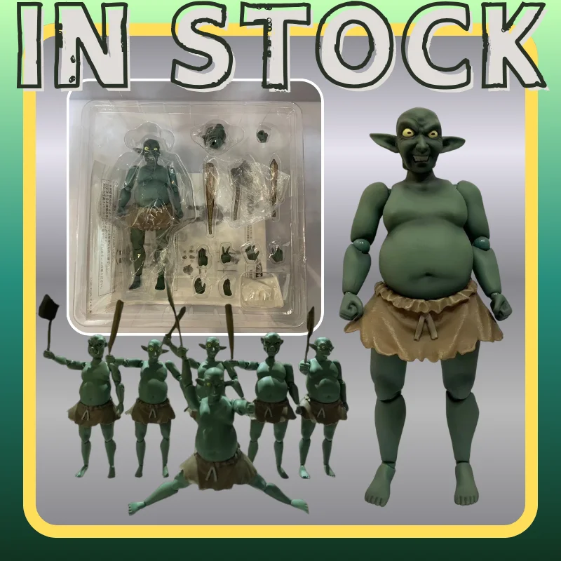 1/12 Scale Goblin Action Figure w/ Accs, Grumpy Old Man Goblin-san Poseable Funny Model Toy