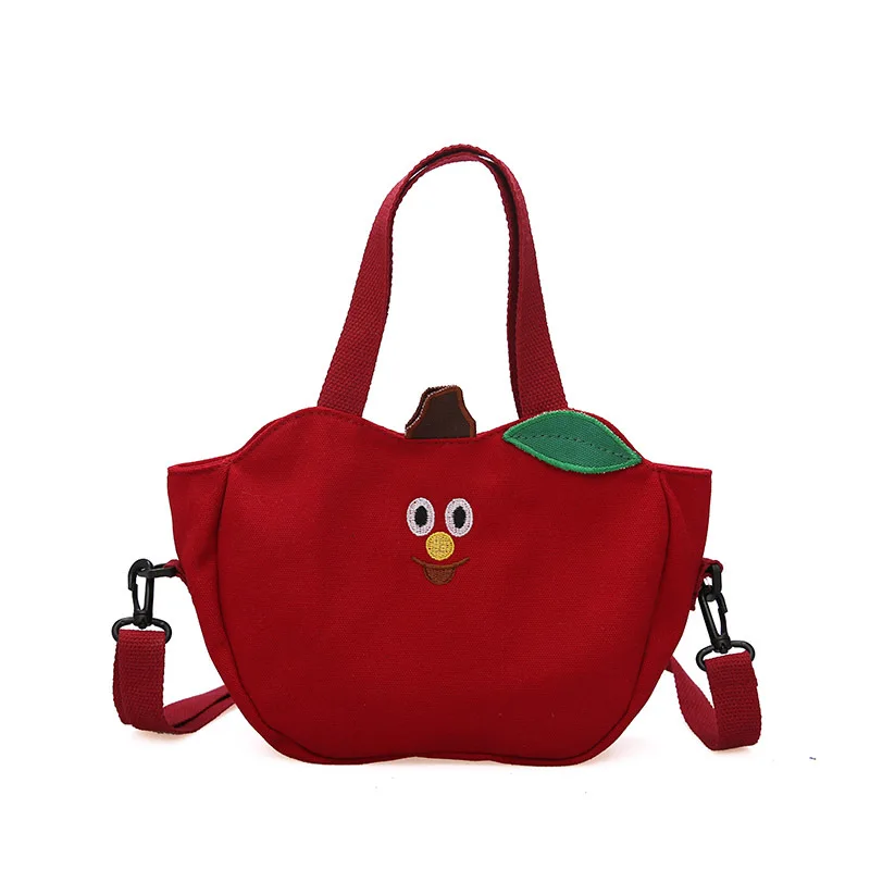 Fruit Shape Embroidery Tote Handbag Women Creative Apple Banana Shaped Shoulder Bag Casual Cartoon Crossbody Bolsas