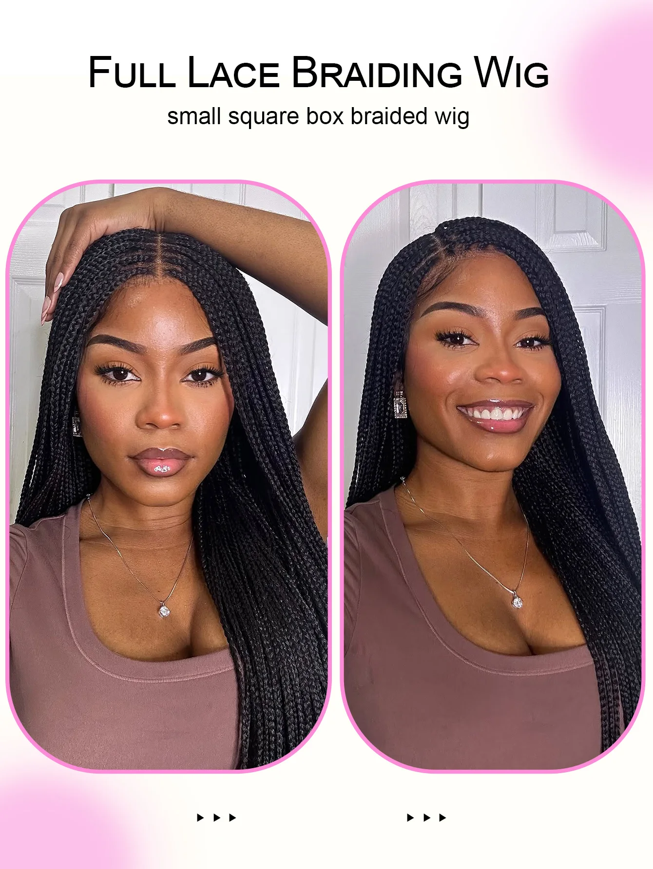 Colored Cornrows Synthetic Braided Wig 360 Full Lace Front Wigs Box Braided Wigs For Black Women 36 Inches Goddess Braiding Wigs