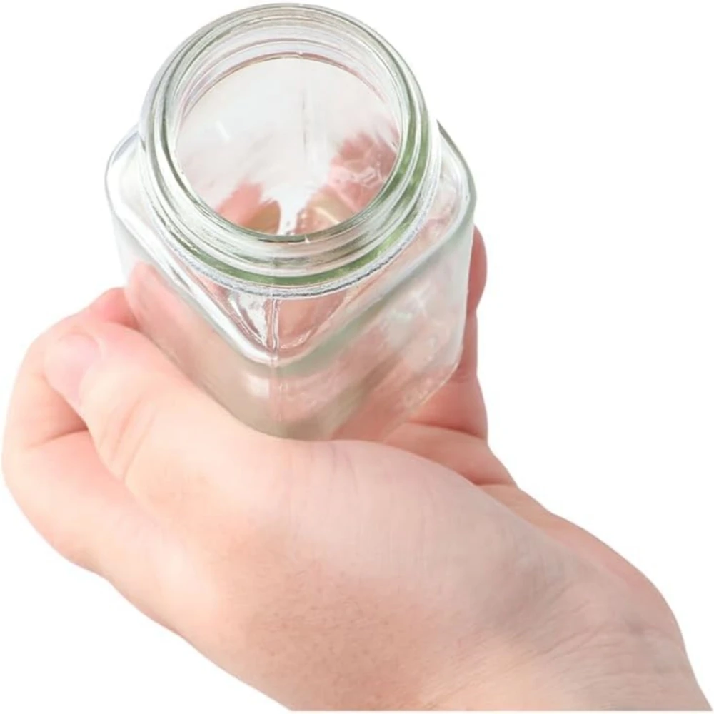 6/12/24 قطعة برطمانات توابل زجاجية مع أغطية من الخيزران أو أغطية معدنية تتضمن ملصقات توابل بسيطة ومجموعة جرة قمع قابلة للطي