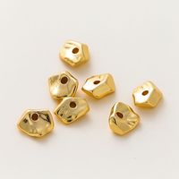 10Pcs Irregular Beads Spacer 6/8mm 14K/18K Gold Color Plated Brass Loose Beads for Bracelet DIY Jewelry Making Findings Supplies