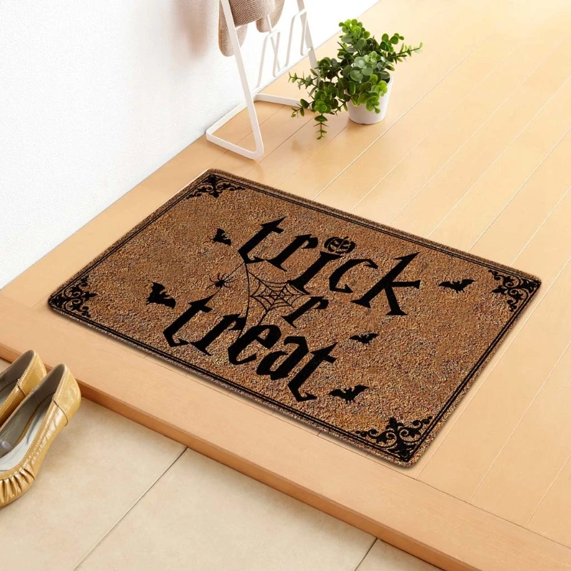 

Fall Mat Indoor Outdoor Carpet Non-Slip Doormat Absorbent Bath Shower Floor Mat Thanksgiving Halloween Decorations A0KC