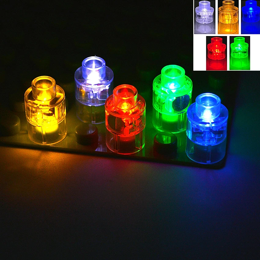 LED Light Round Big Size Bricks Brick Luminous Lamp Accessories Colorful Flash Building Block Large Toy Road Street Lights Leduo