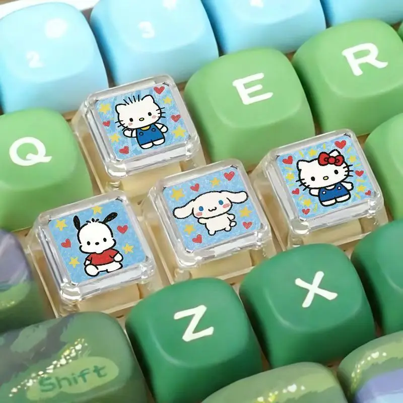 llo Kitty Transparent Keycap for Cross Stem Mechanical Keyboard - Personalized Cartoon Key Cap