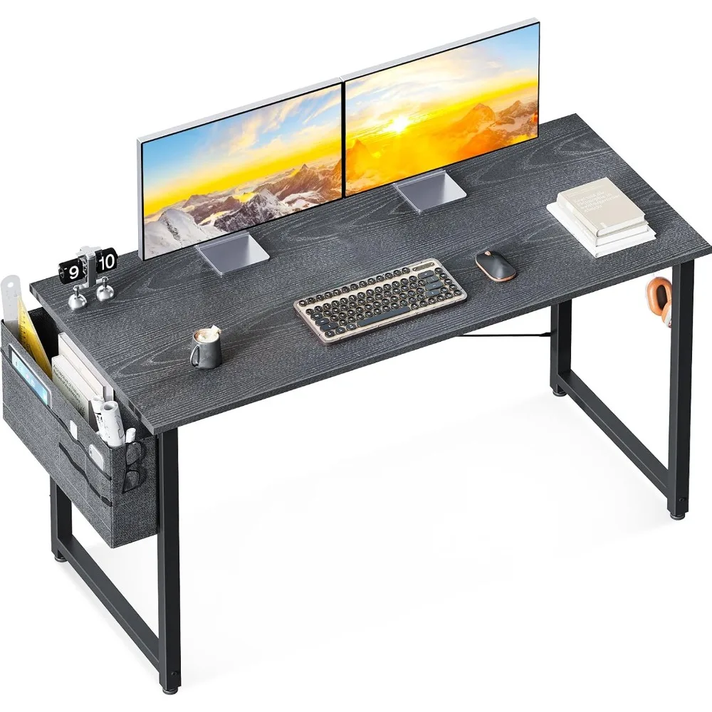 Computer Desk Large Office Desk, 48 Inch Gaming Desk with Storage, Modern PC Desk Work Table with Headphone