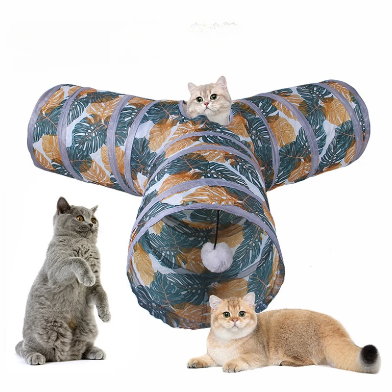 Cat Tunnel Pet Supplies S T Pass Play Tunnel Foldable Cat Tunnel Cat Toys Breathable Drill Barrel for Indoor Loud Paper