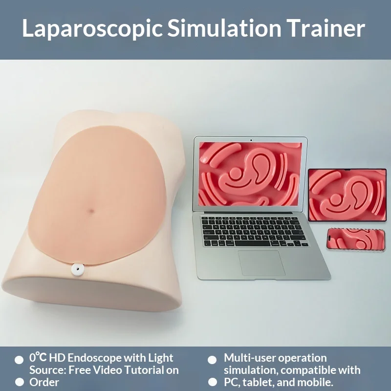 Laparoscopic Training Kit with Abdominal Model - Enables practice of puncture techniques for teaching and video demonstrations