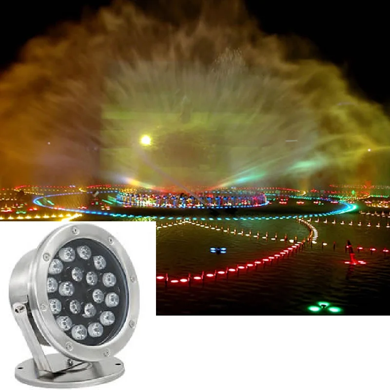 

Professional Underwater Lighting 18W RGB Color DMX512 Control Mode LED Small Water Fountain Light