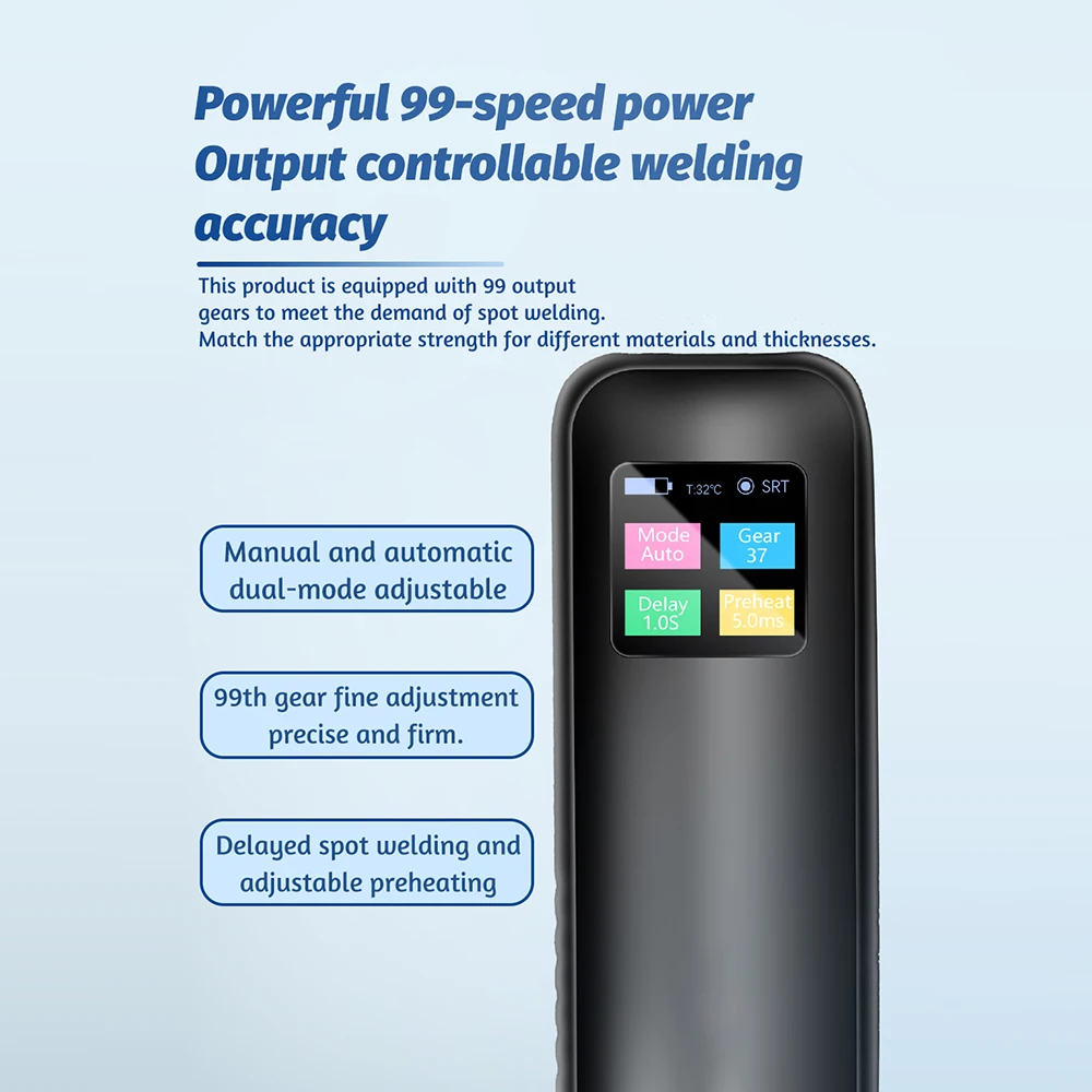 DC4.2V Small Digital Handheld Spot Welding Machine 99 Gears Suitable For 18650 Lithium Battery Assembly Spot Welder Repair Tools