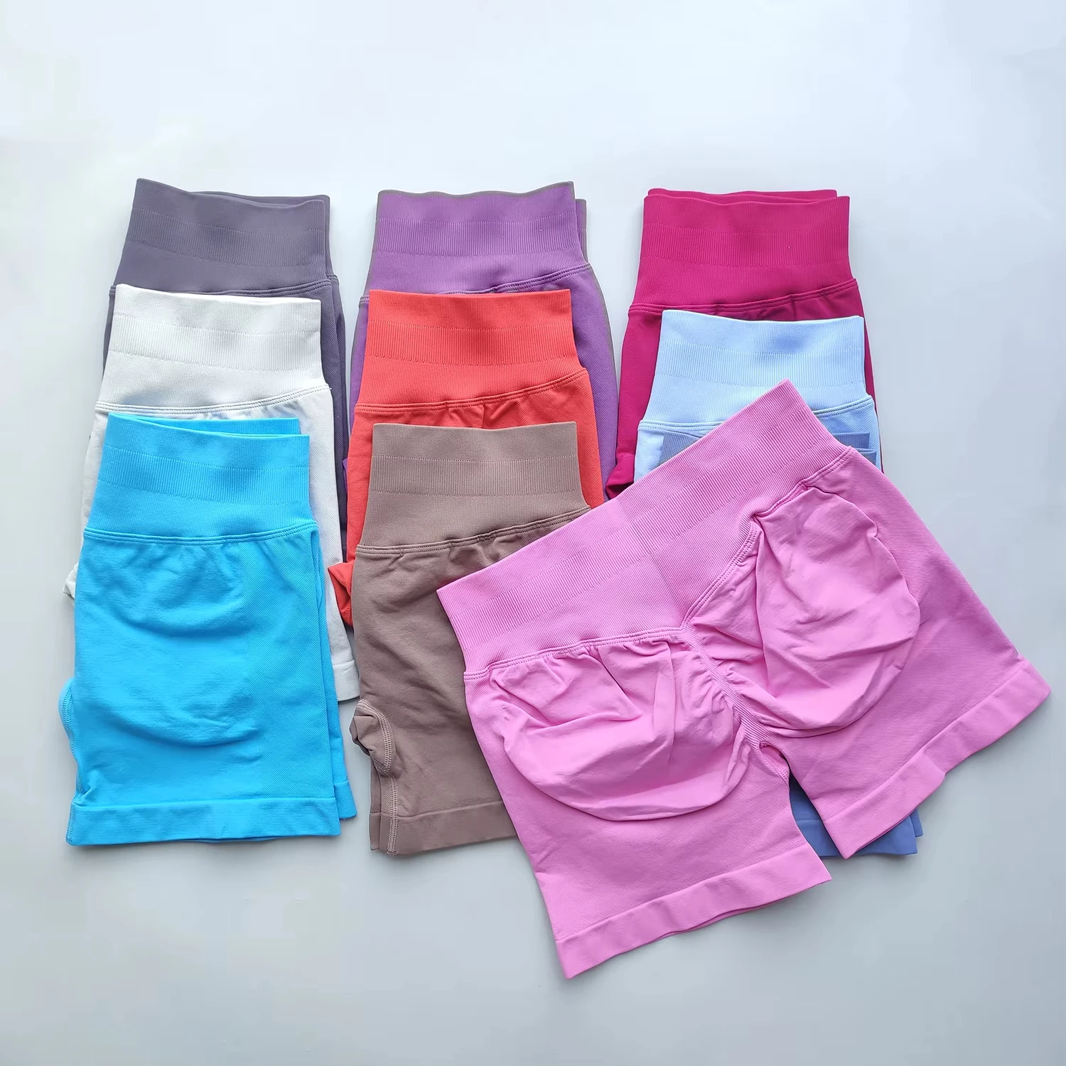 

2025 Impact Shorts 4.5 Gym Shorts Women Fitness Sports Low Ribbed Band Workout Scrunch Butt Yoga Booty Running Short Pants