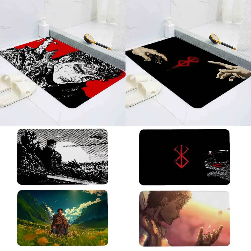 Anime A-Berserk-S Carpet Bathroom Anti-slip Mat Door Mat Home Decoration Mat Entrance Door Mat Scratch-resistant Door Mat