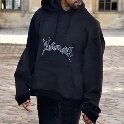 Hip Hop Y2K Hoodie siyah Harajuku grafik baskı boy Hoodie Sweatshirt erkekler kadınlar yeni kaya Retro gotik üstleri Streetwear