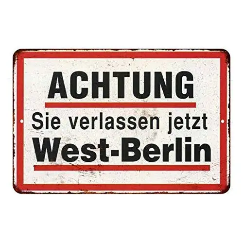 NINGFEI West Berlin WW2 Germany Sign Vintage Wall Décor Signs Art Decorations Tin Gift Retro Wall Home Bar Pub Vintage Cafe D