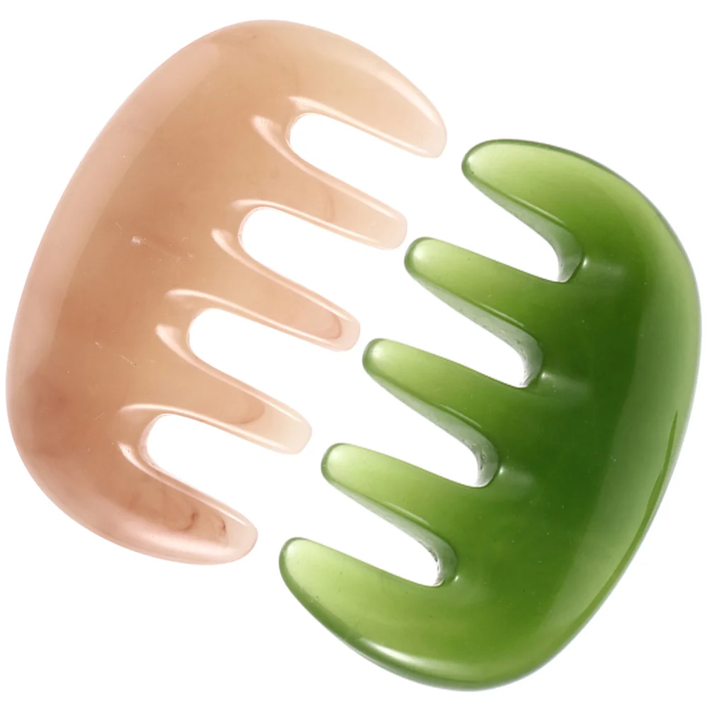 2 Pcs Brush Scalp Massage Comb Tools Massager for Care Resin Beeswax Anti-Static Hair