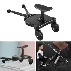 Stroller Glider Board, Wheeled Board with Dismountable Sponge Seat, Holds to 55 LBS