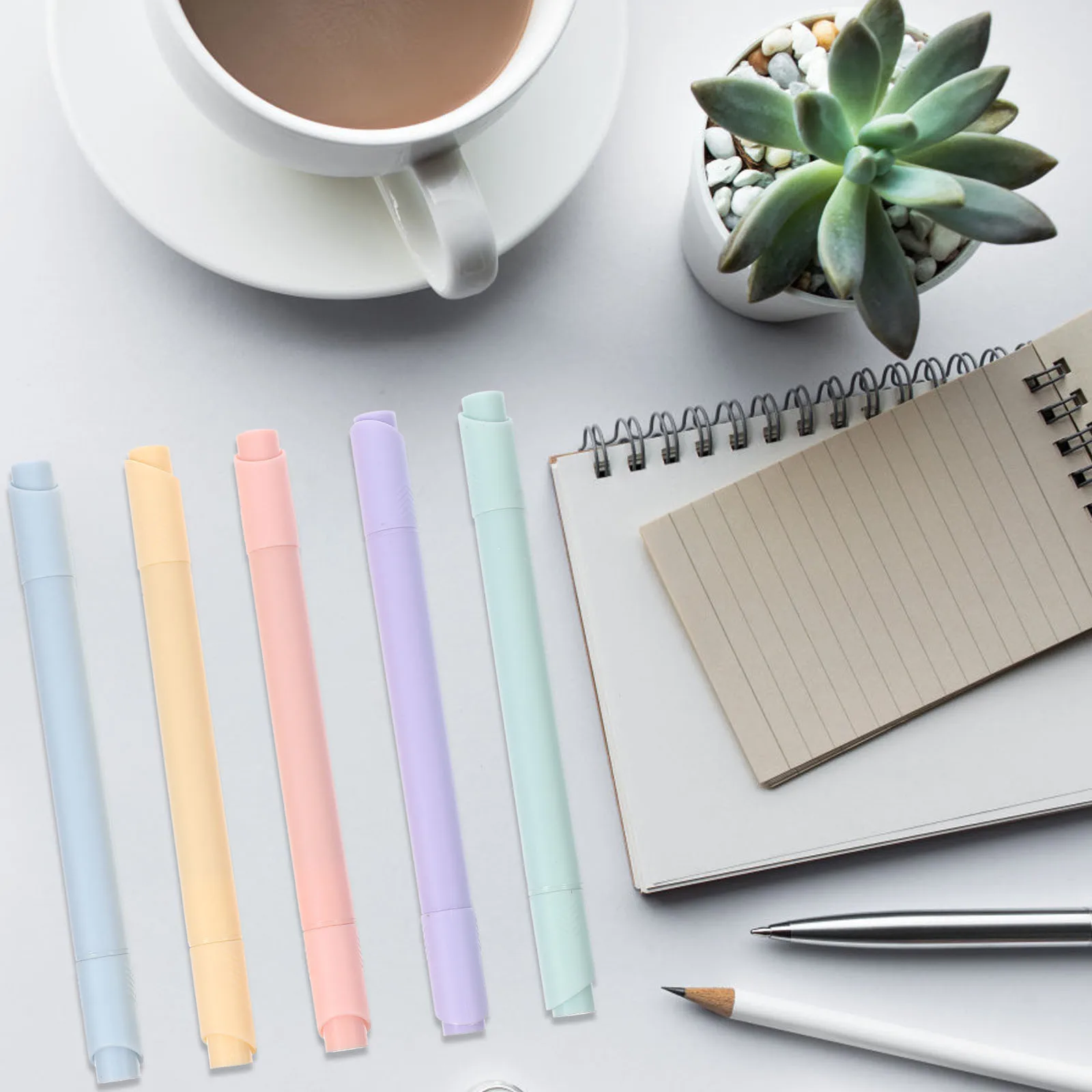 Pena Stabilo Plastik Perlengkapan Sekolah Jurnal Portabel Multifungsi Penanda Buku Tempel Rumah Tangga Kerja Air Tahan Lama