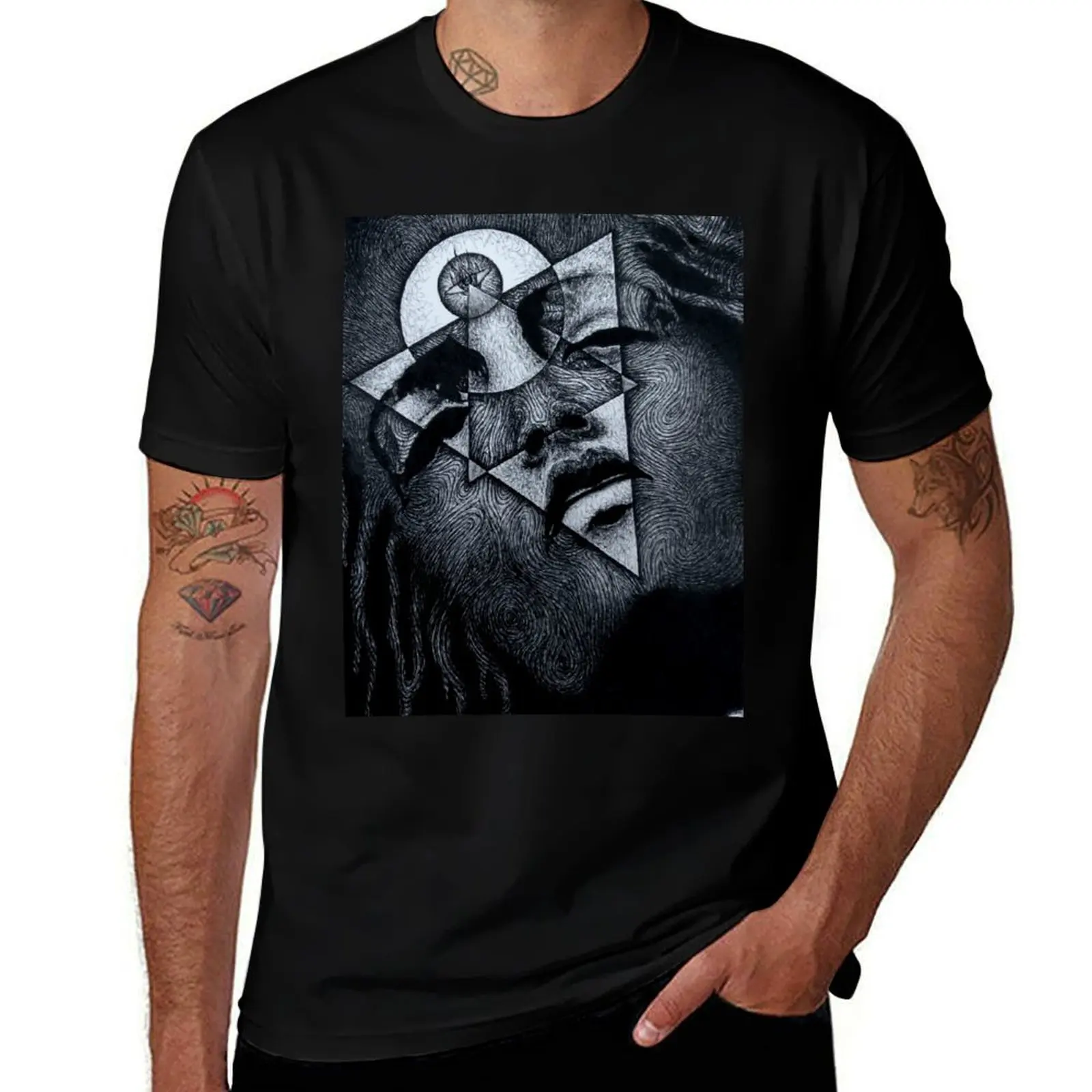 Last Embers - Ink Drawing by Frank Heiler T-Shirt Sporty Breathable Short Sleeve T-Shirt