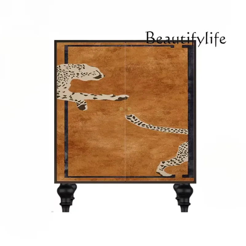 X36 American Retro Solid Wood Shoe Cabinet Entry Home Door Locker Outer Corridor Corridor Decorative Storage Cabinet