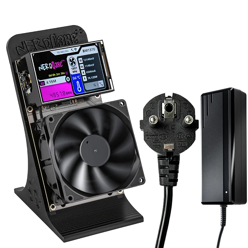 NerdQaxe++ 4.8T BTC Solo Miner BM1370 Chip Open Source SHA256 Krypto-Mining-Gerät, leistungsarmer, leiser Miner mit OLED-Kühlung