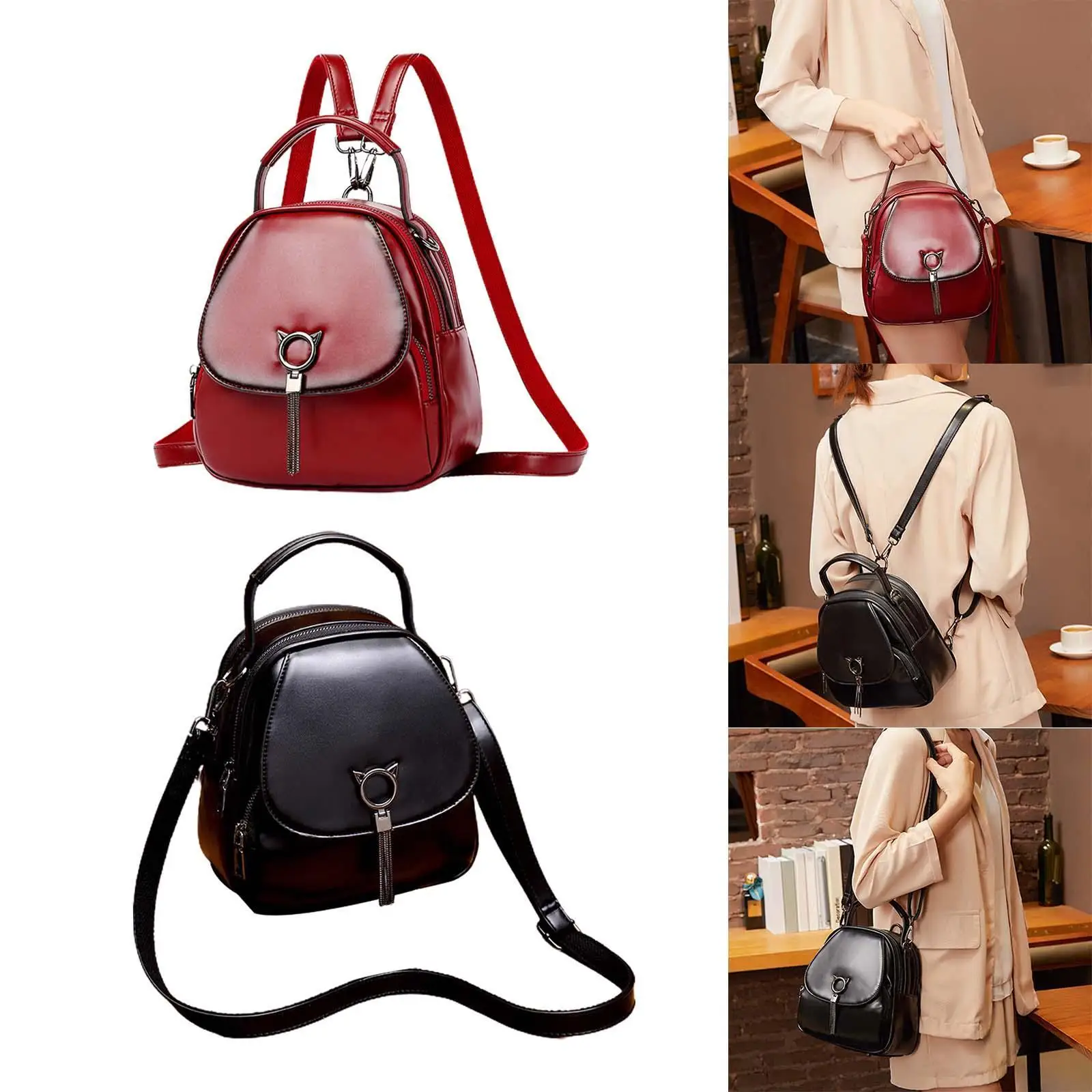 Women Mini Backpack PU Leather Shoulder Bag for Spring Birthday Vacation