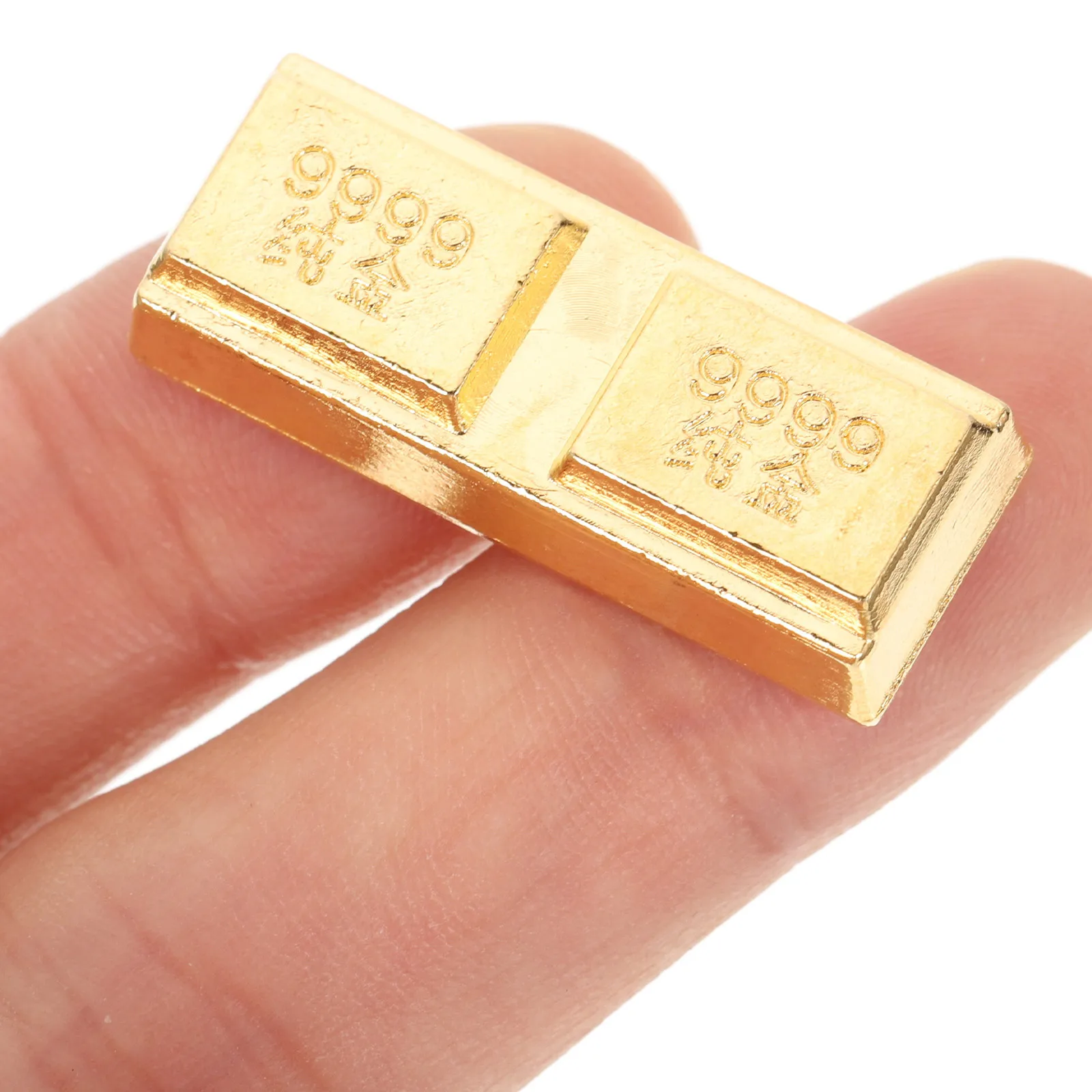 

8 pcs Gold Brick Ornament Zinc Alloy Simple Design Practical Lightweight Portable Photo Festivals Events Film Shooting