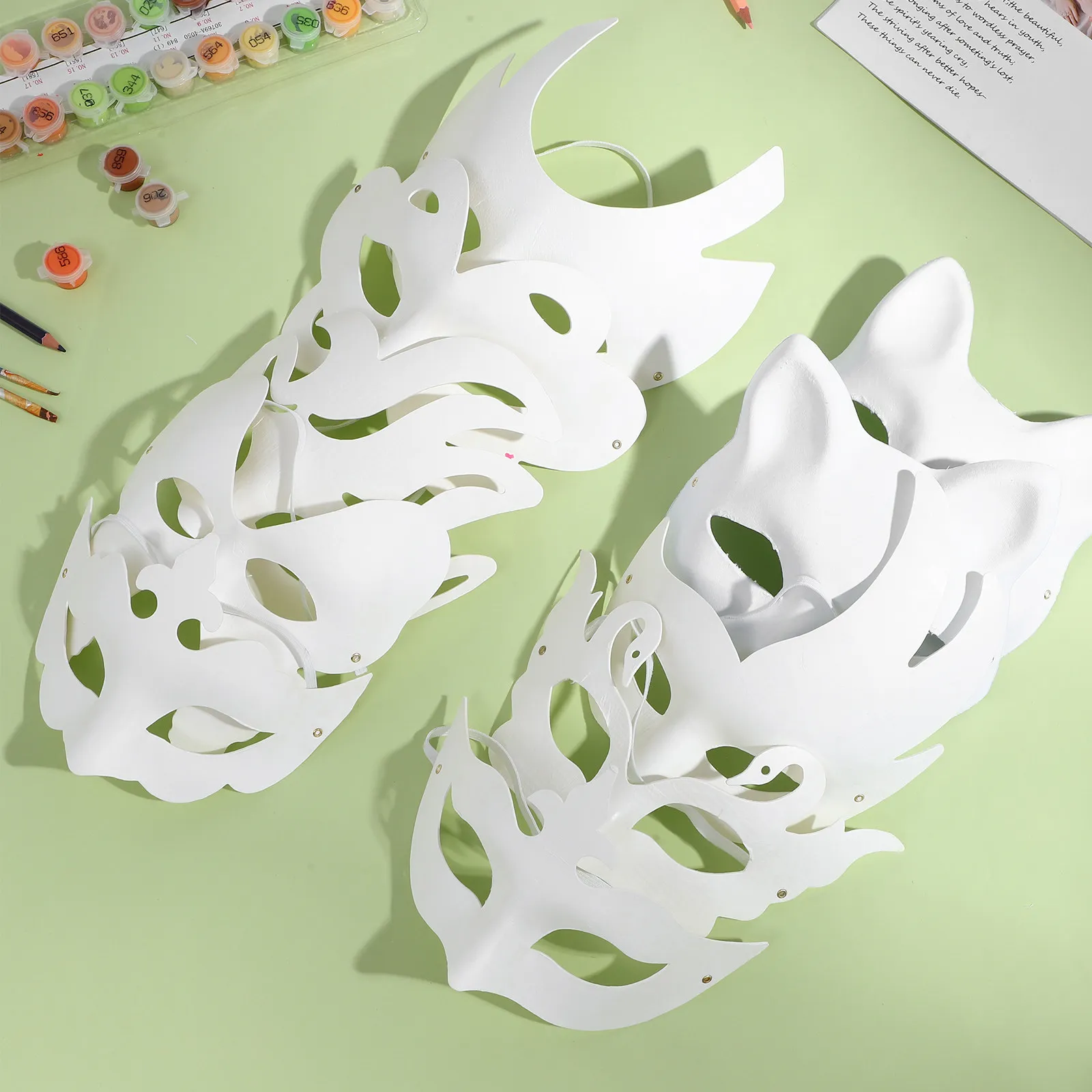 

20Pcs Paper Masks DIY Unpainted Masquerade Masks for Women Carnival Festival Party Cosplay Mask Props Decorative Costume