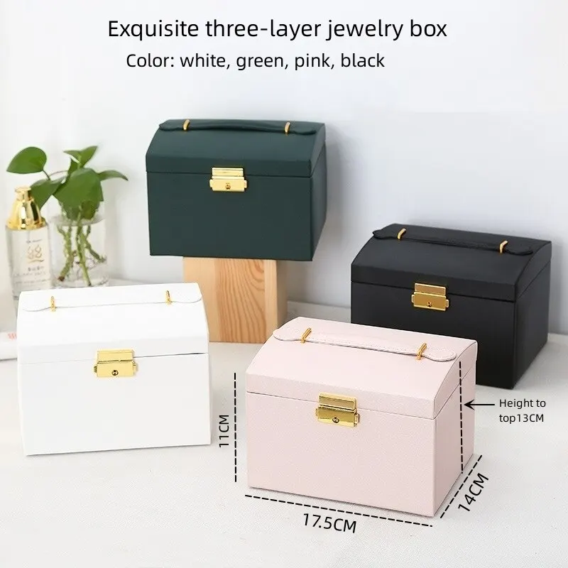 Multi Functional Leather Jewelry Box, Elegant Storage