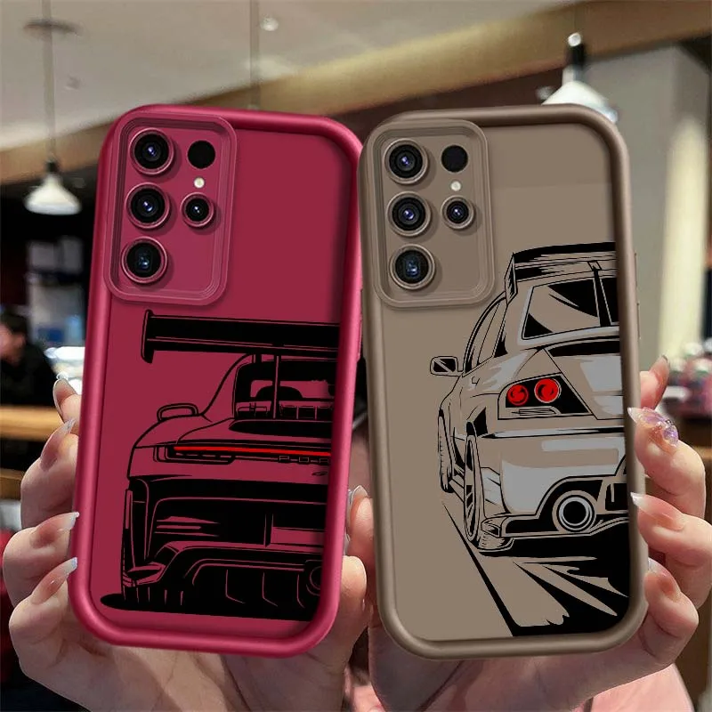 Luxury Sports Car For Samsung Galaxy S26 S25 S24 S23 S22 S21 S20 Ultra Plus FE 5G Eye Ladder Phone Case Cover