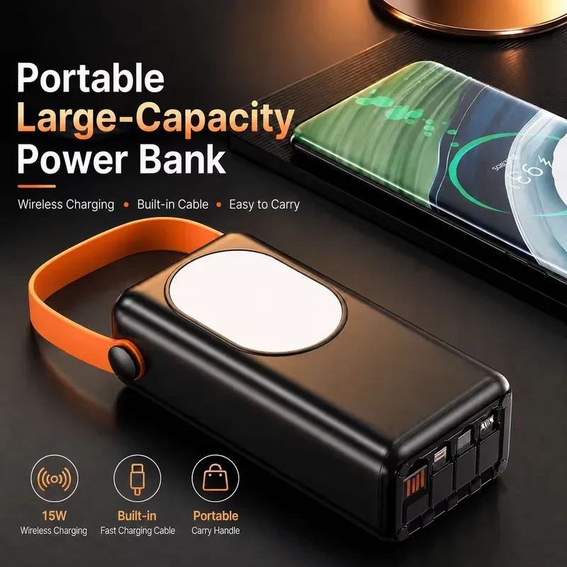 80000mAh Power Bank Large Capacity USB Fast Charger Portable External Battery for iPhone Xiaomi 50000mAh 30000mAh