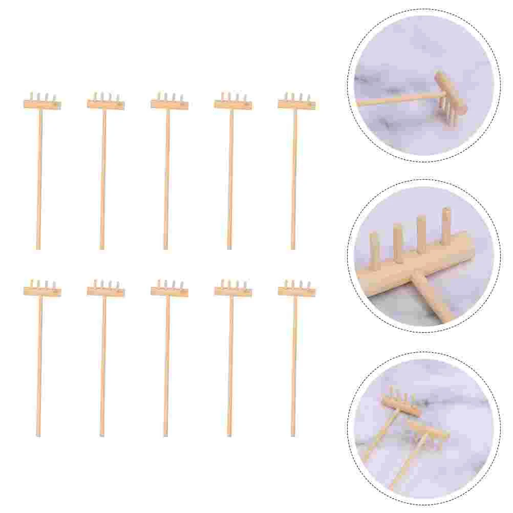 10 Pcs Sand Table Accessories Rock Rake Tool Kit Zen Rakes Sandbox Miniature Garden Decoration Bamboo