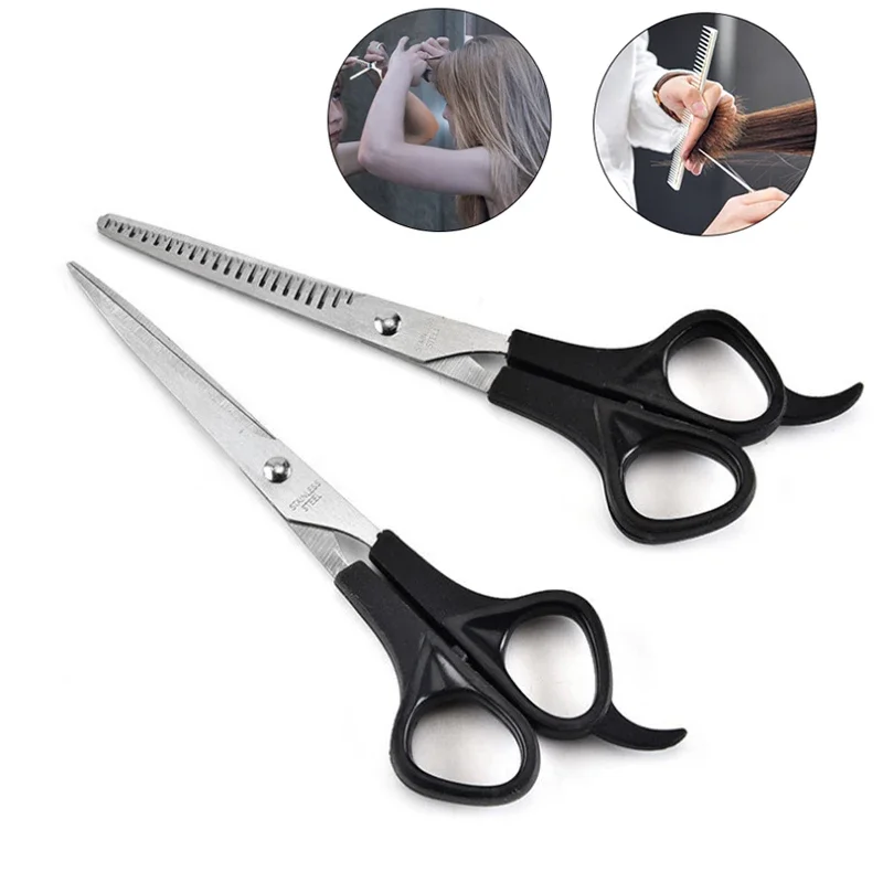 

2pcs Stainless Steel Hair Clippers Set Cutting and Thinning Scissors Barber Accessories Salon Hairdressing Shears Wholesale