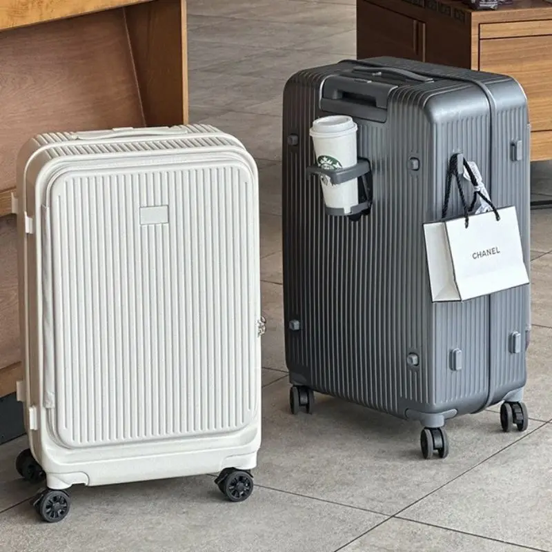 Mala de viagem com abertura frontal, caixa de senha de embarque, bagagem portátil com abertura frontal de 26 polegadas, mala de 20 polegadas, bagagem de 24 polegadas