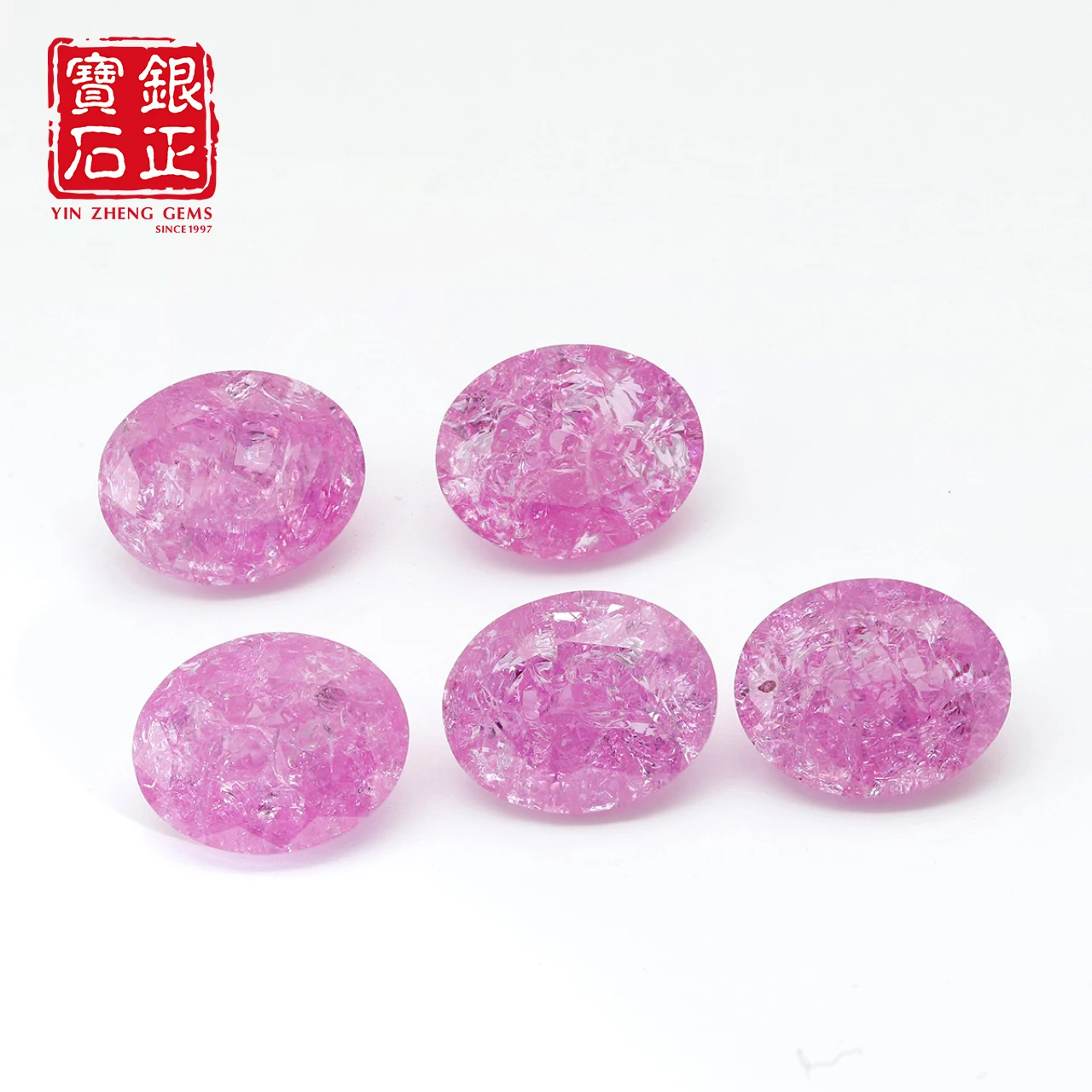 Lab Grown Crushed Ice Cultivate Pink sapphire Oval Shape With AGL Certificate Fine Jewelry Loose Gemstones For Jewelry Making