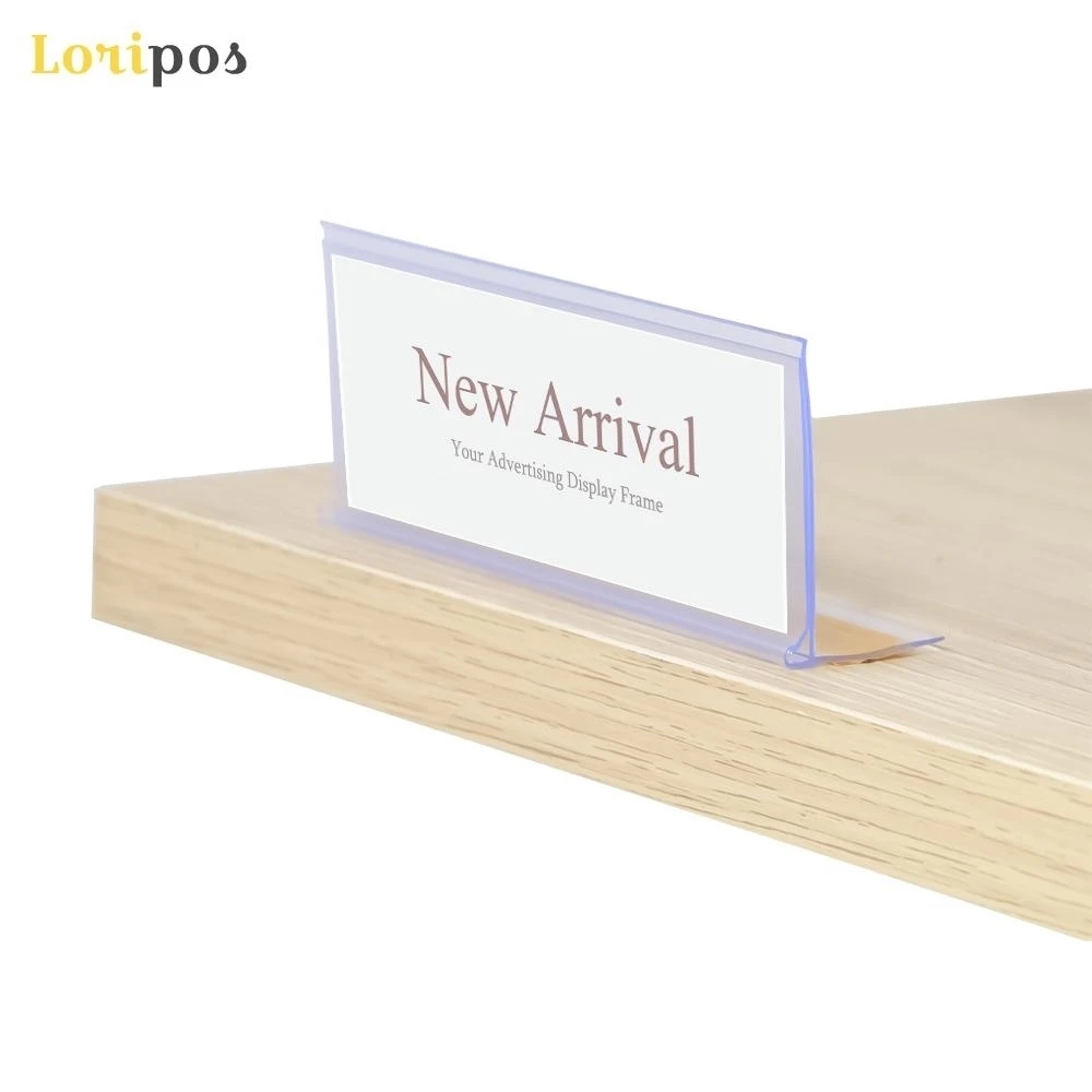 Self-adhesive Data Strip Label Holder Tray Rack Shelf Edge Display Clear Scanner Rail Price Tag Card Sign Frame Pop Clip Talker