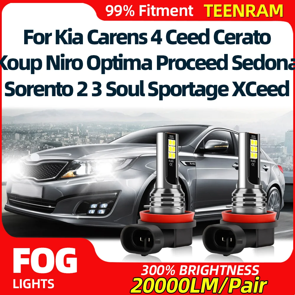 

LED Fog Lights Bulbs 12V Fog Lamps For Kia Carens 4 Ceed Cerato Koup Niro Optima Proceed Sedona Sorento 2 3 Soul Sportage XCeed
