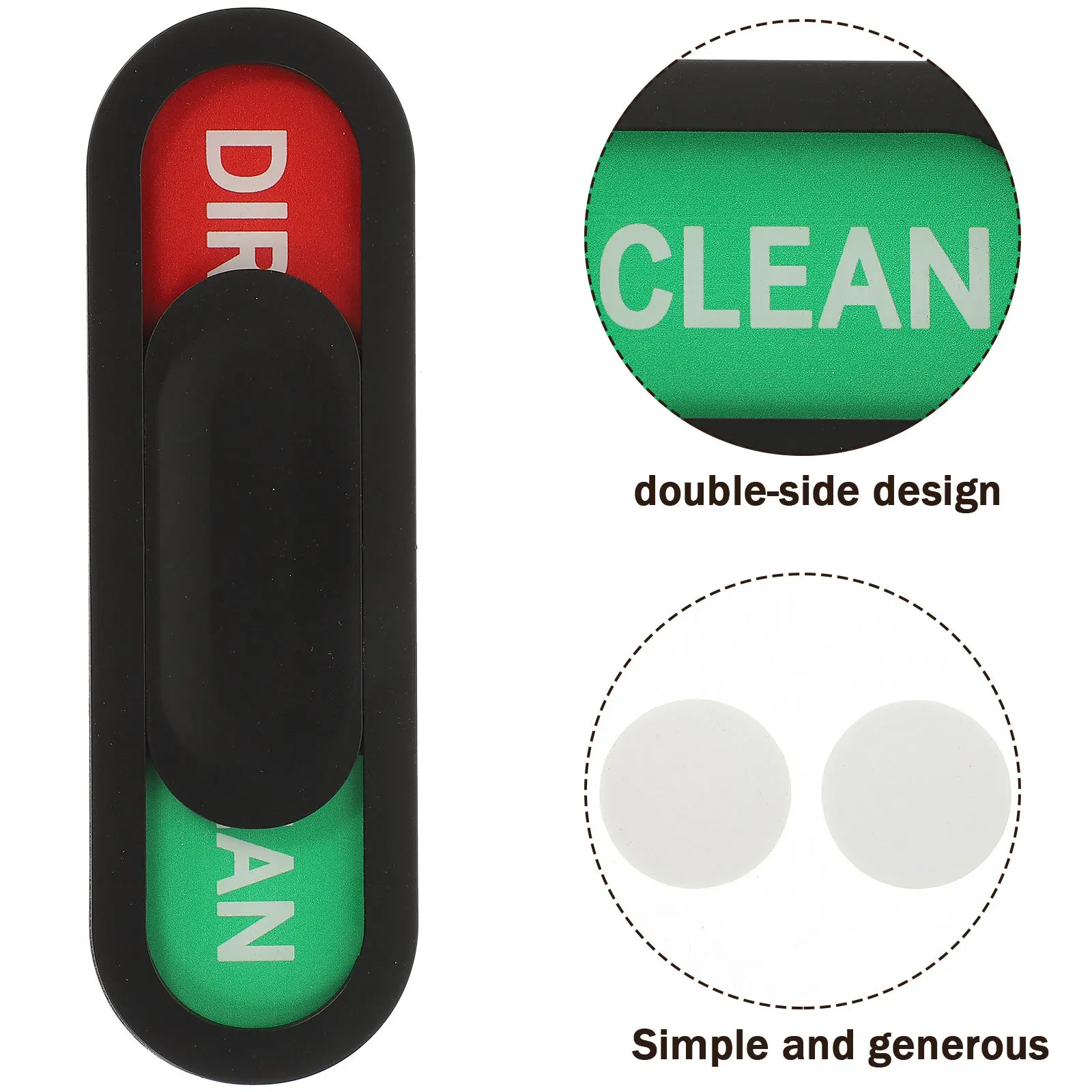 

Dishwasher Oval Clean Dirty Sign Lightweight Wear Resistant Sliding Indicator Practical for Home Use Clean Dirty Sign