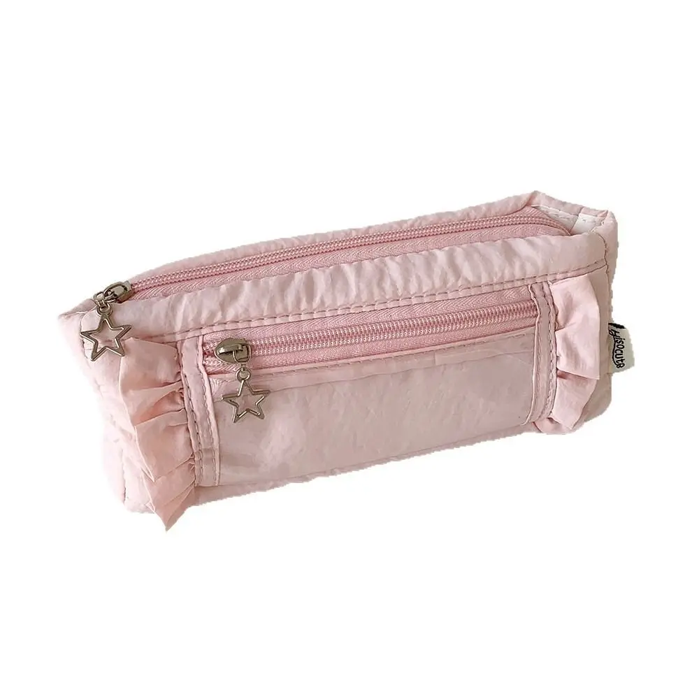 Transparent window Pencil Case Large Capacity Badge Display Pen Bag multi-functional Storage Stationery Storage Pouch