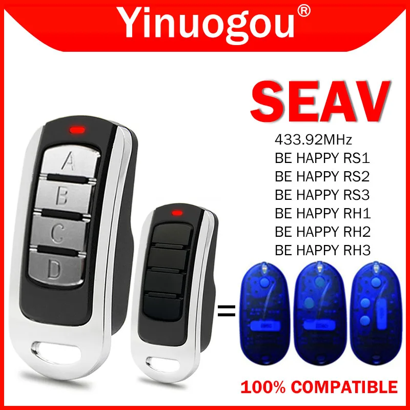 SEAV BE HAPPY RS2 RS1 RS3 RH1 RH2 RH3 Garage Door / Gate Remote Control 433.92MHz SEAV Remote Control Garage Door Opener Command